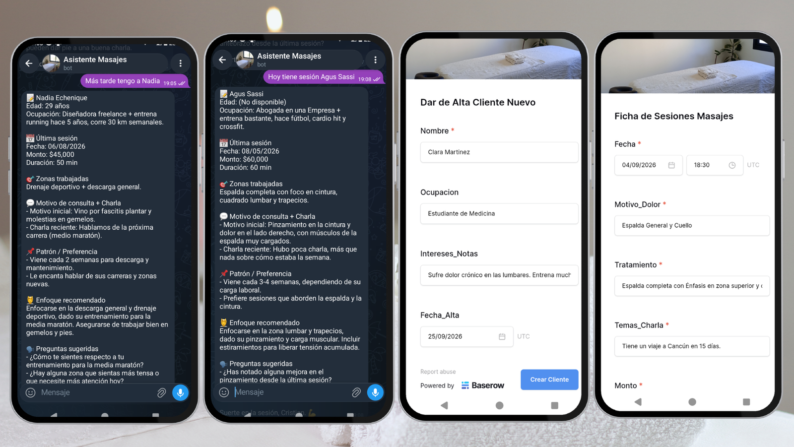 Workflow N8N del Asistente de Masajes